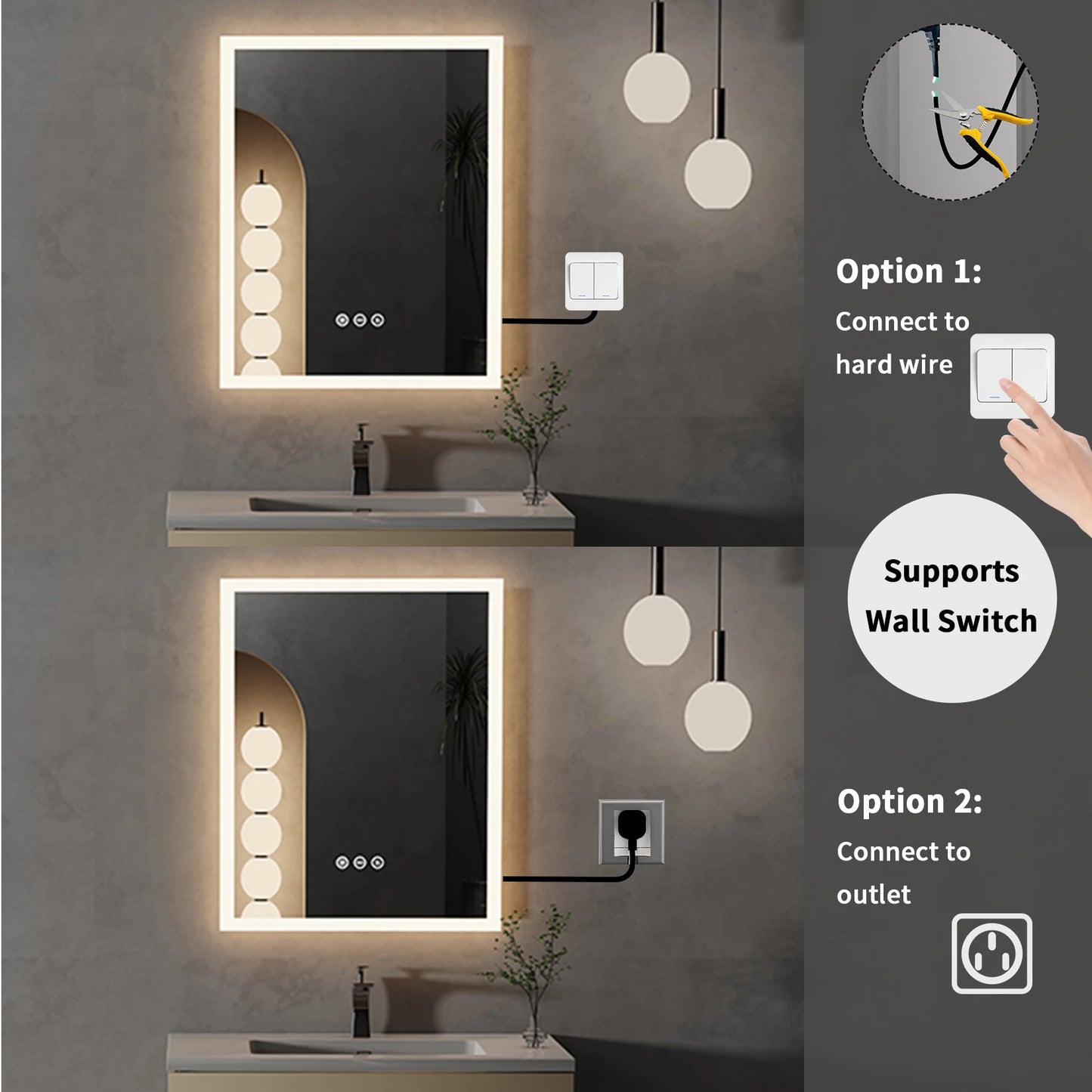 Wall Mounted LED Bathroom Mirror